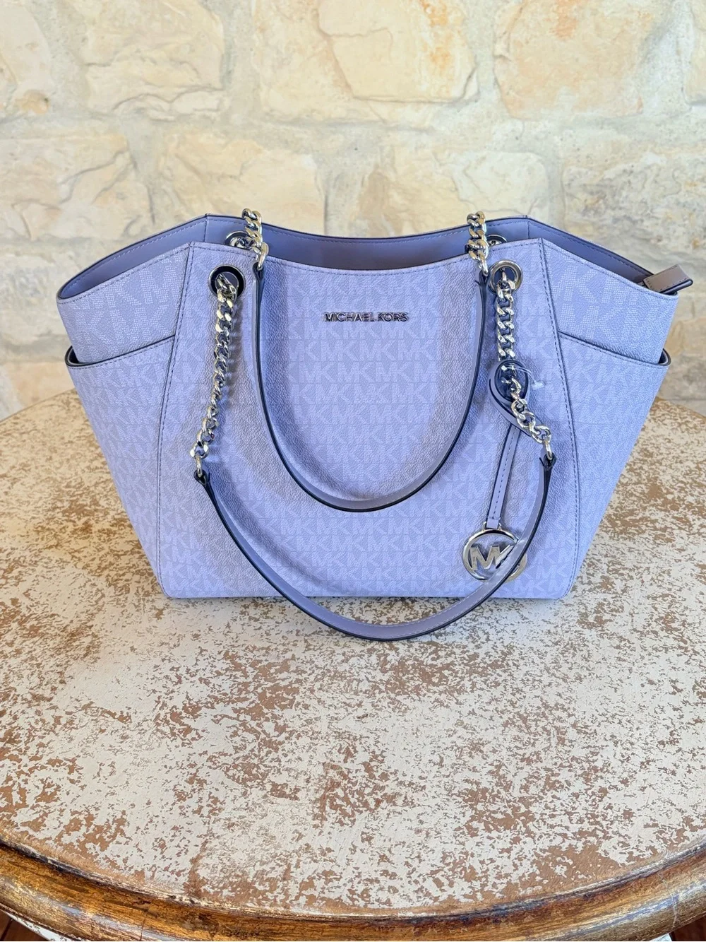 Michael Kors Lavender MK Logo Tote with Matching Wallet